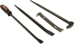 Mayhew - 4 Piece Utility Pry Bar Set - 1" Head Width, Includes 7-1/2, 16 & 17" Lengths - Makers Industrial Supply