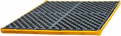 UltraTech - 22 Gal Sump, 6,000 Lb Capacity, 4 Drum, Polyethylene Spill Deck or Pallet - 48" Long x 48" Wide x 2-1/2" High, Yellow and Black, Low Profile, 2 x 2 Drum Configuration - Makers Industrial Supply