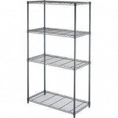 Value Collection - 4 Shelf Wire Shelving - Starter Unit - 36" Wide x 18" Deep x 63" High, - Makers Industrial Supply