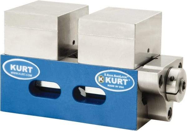 Kurt - 2-1/2" Jaw Width, 4-9/16" High x 5" Long x 2-1/2" Wide Vise - For Use with 5 Axis Workholding Systems - Makers Industrial Supply