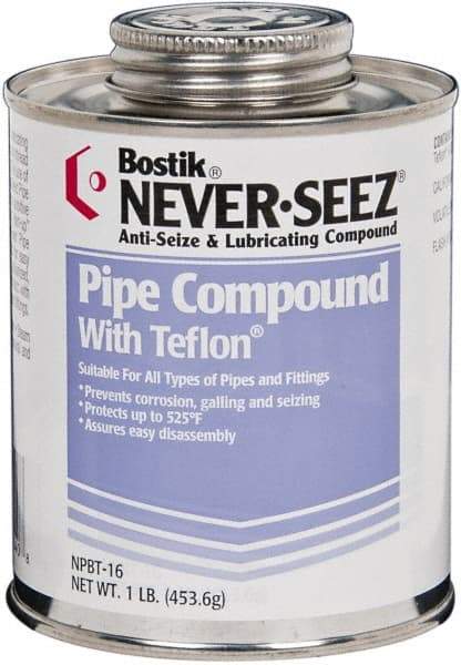 Bostik - 1 Lb Can High Temperature Anti-Seize Lubricant - With PTFE, -297 to 1,800°F, Off-White, Water Resistant - Makers Industrial Supply