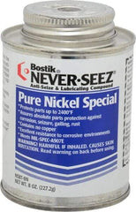 Bostik - 8 oz Can Extreme Pressure, High Temperature Anti-Seize Lubricant - Nickel, -297 to 2,400°F, Silver Colored, Water Resistant - Makers Industrial Supply