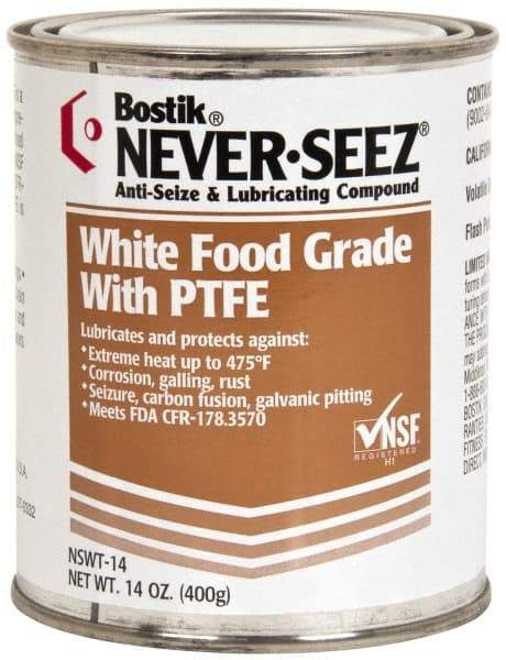 Bostik - 14 oz Can High Temperature Anti-Seize Lubricant - With PTFE, -5 to 475°F, White, Food Grade, Water Resistant - Makers Industrial Supply