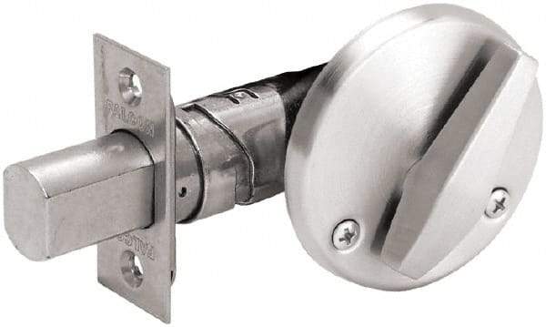 Falcon - 1-3/8 to 1-3/4" Door Thickness, Satin Chrome Finish, Keyless / Outside Rose Deadbolt - Makers Industrial Supply