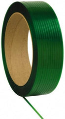 Made in USA - 3,250' Long x 1/2" Wide, Oscillated Coil Polyester Hand Strapping - 820 Lb Capacity, 0.028" Thick - Makers Industrial Supply