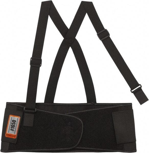 Ergodyne - Size 4XL, Hook & Loop, Elastic Belt - 52 to 58" Waist, 9" Wide, Detachable Strap, Black - Makers Industrial Supply