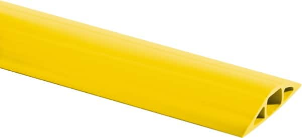 Hubbell Wiring Device-Kellems - 1 Channel, 25 Ft Long, 1/2" Max Compatible Cable Diam, Yellow PVC On Floor Cable Cover - 3" Overall Width x 3/4" Overall Height, 3/4" Channel Width x 1/2" Channel Height - Makers Industrial Supply