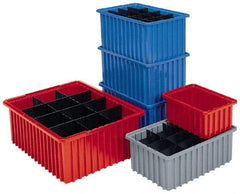 Akro-Mils - 1.66 Cu Ft, 50 Lb Load Capacity Red Polyethylene Dividable Container - Stacking, 22.4" Long x 17.4" Wide x 10" High - Makers Industrial Supply