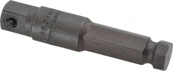 Proto - 3/8" Square Size Hex to Square Adapter - 7/16" Hex Drive, 2-3/4" OAL - Makers Industrial Supply