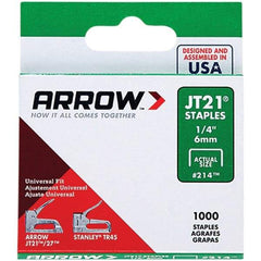 Arrow - 7/16" Wide Galvanized Steel Light-Duty Staples - 1/4" Leg Length - Makers Industrial Supply