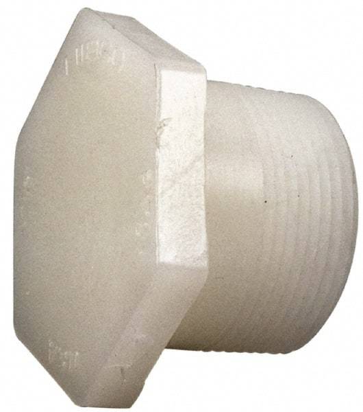 NIBCO - 2" PVDF Plastic Pipe Threaded Plug - Schedule 80, MIPT End Connections - Makers Industrial Supply