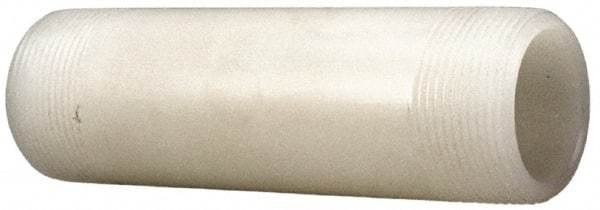 NIBCO - 1/2" Pipe, 4" Long PVDF Threaded Plastic Pipe Nipple - Schedule 80, Natural - Makers Industrial Supply