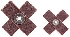 Norton - 120 Grit, Fine Grade, Aluminum Oxide Cross Pad - 1-1/2" Long x 1-1/2" Wide x 1/2" Thick, Cloth Backed, X Backing Weight, 8 Ply, 24,000 Max RPM - Makers Industrial Supply