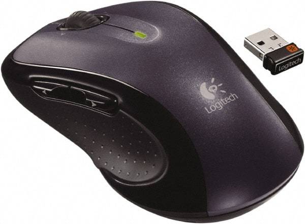 Logitech - Dark Gray Wireless Mouse - Use with Mac OS X 10.4 & Later,Windows XP, Vista, 7, 8 - Makers Industrial Supply