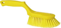 Vikan - 2" Bristle Length, Polyester Wash Brush - 5-13/16" Long x 5" Wide Head, 13-1/2" OAL, Yellow, Polypropylene Block - Makers Industrial Supply