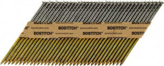 Stanley Bostitch - 12 Gauge 0.113" Shank Diam 2-3/8" Long Framing Nails for Power Nailers - Steel, Bright Finish, Ring Shank, Angled Stick Paper Tape Collation, Round Head - Makers Industrial Supply