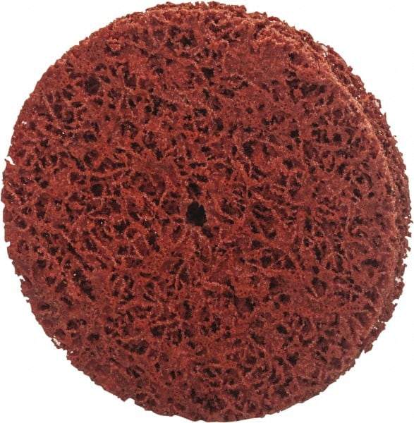 Norton - 3" Extra Coarse Grade Aluminum Oxide/Ceramic Deburring Disc - 1/4" Center Hole, Arbor Connection, Orange, 12,000 Max RPM - Makers Industrial Supply