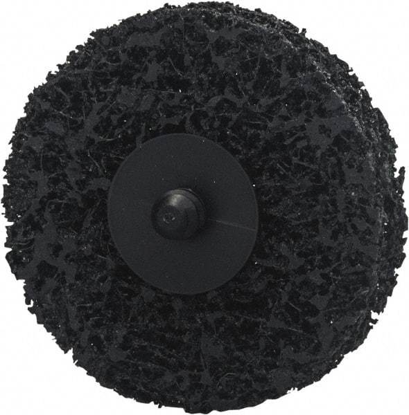 Norton - 2" Extra Coarse Grade Silicon Carbide Deburring Disc - Quick Change Connection, Black, 15,500 Max RPM - Makers Industrial Supply