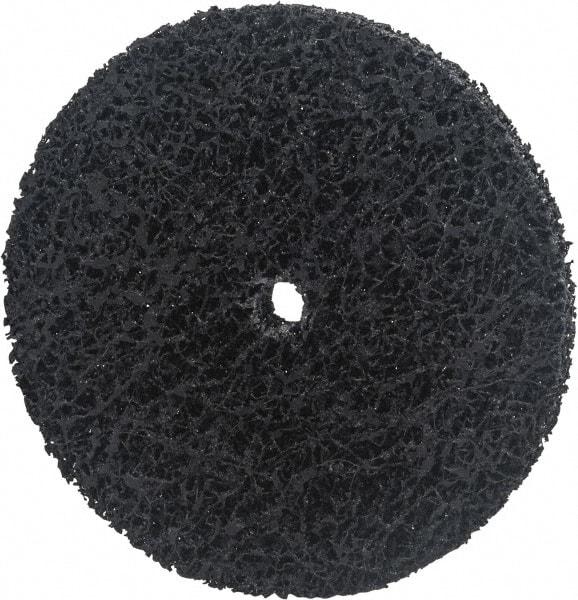 Norton - 6" Extra Coarse Grade Silicon Carbide Deburring Disc - 1/4" Center Hole, Arbor Connection, Black, 8,000 Max RPM - Makers Industrial Supply