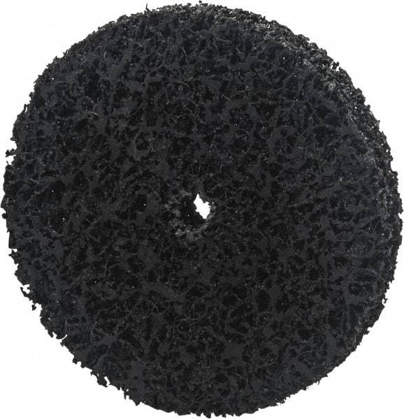 Norton - 2" Extra Coarse Grade Silicon Carbide Deburring Disc - 1/4" Center Hole, Arbor Connection, Black, 15,500 Max RPM - Makers Industrial Supply