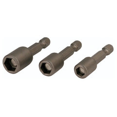 Nut Setter 3 Piece Set 1/4, 5/16, 3/8 × 2.1″ OAL on 1/4″ Hex Drive - Makers Industrial Supply