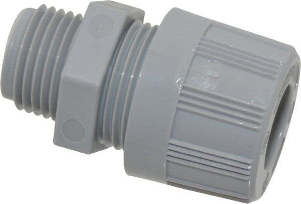 Woodhead Electrical - 3.18 to 4.749mm Capacity, Liquidtight, Straight Strain Relief Cord Grip - 1/2 NPT Thread, Nylon - Makers Industrial Supply