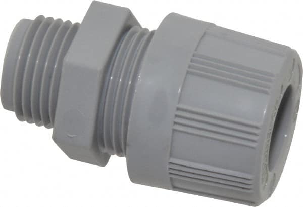 Woodhead Electrical - 7.93 to 9.53mm Capacity, Liquidtight, Straight Strain Relief Cord Grip - 1/2 NPT Thread, Nylon - Makers Industrial Supply