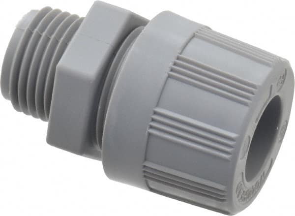 Woodhead Electrical - 12.7 to 14.27mm Capacity, Liquidtight, Straight Strain Relief Cord Grip - 1/2 NPT Thread, Nylon - Makers Industrial Supply