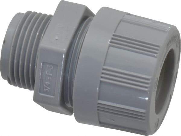 Woodhead Electrical - 17.45 to 20.62mm Capacity, Liquidtight, Straight Strain Relief Cord Grip - 3/4 NPT Thread, Nylon - Makers Industrial Supply