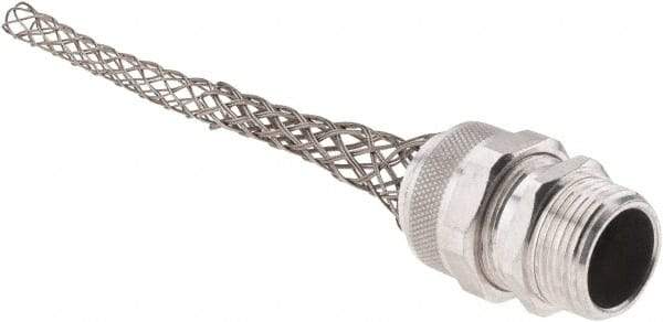 Woodhead Electrical - 14.4 to 17.45mm Capacity, Liquidtight, Straight Strain Relief Cord Grip - 1 NPT Thread, 6-1/2" Long, Aluminum - Makers Industrial Supply