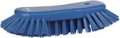 Vikan - 1.3" Bristle Length, Polyester Utility Scrub Brush - 7-3/4" Long x 3" Wide Head, 8" OAL, Blue, Polypropylene Block - Makers Industrial Supply