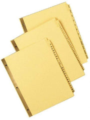 UNIVERSAL - 8-1/2 x 11" 1 to 31 Label, 31 Tabs, Double Sided Gold Mylar, Tab Divider - Tan/Black Tabs, Buff Folder - Makers Industrial Supply