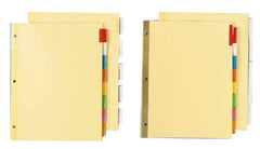 UNIVERSAL - 8-1/2 x 11" 8 Tabs, Double Side Gold Mylar Reinforced, Insertable Extended Tab Indexes - Multicolor Tabs, Buff Folder - Makers Industrial Supply