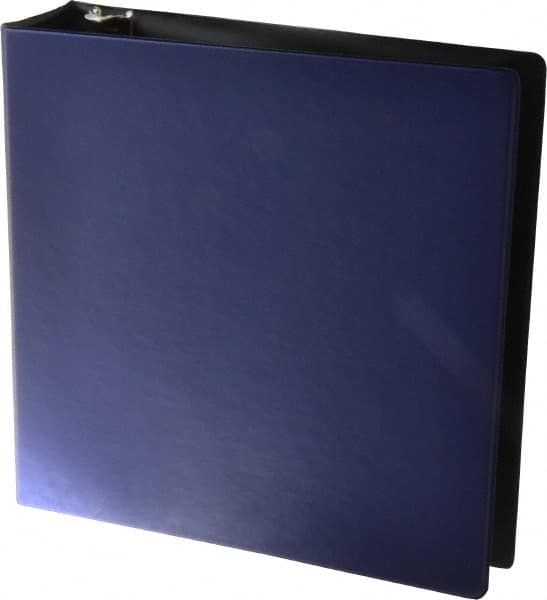 UNIVERSAL - 2" Sheet Capacity, 8-1/2 x 11", Round Ring Binder Without Label Holder - Suede Finish Vinyl Cover, Royal Blue - Makers Industrial Supply