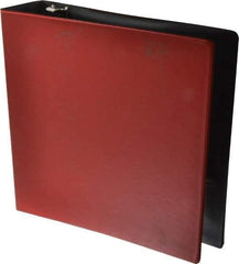 UNIVERSAL - 2" Sheet Capacity, 8-1/2 x 11", Round Ring Binder Without Label Holder - Suede Finish Vinyl Cover, Red - Makers Industrial Supply