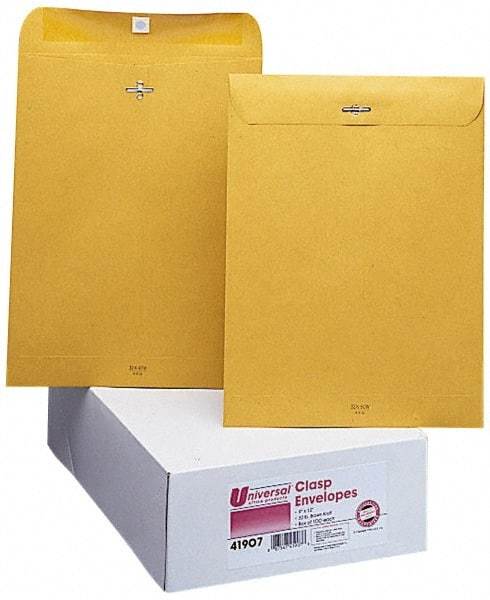 UNIVERSAL - 12" Long x 9" Wide Clasp with Gummed Flap Kraft Envelope - 32 Lb Paper Weight - Makers Industrial Supply