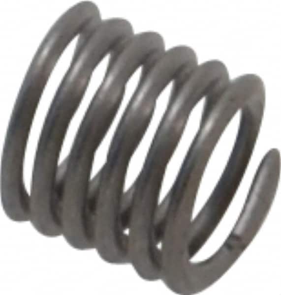 Heli-Coil - #8-32 UNC, 0.246" OAL, Free Running Helical Insert - 6 Free Coils, Tanged, Titanium, Bright Finish, 1-1/2D Insert Length - Makers Industrial Supply