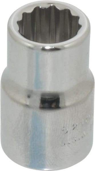 Proto - 3/8" Drive, Standard Hand Socket - 12 Points, 1-3/32" OAL, Chrome Finish - Makers Industrial Supply