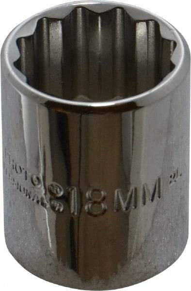 Proto - 3/8" Drive, Standard Hand Socket - 12 Points, 2-3/32" OAL, Alloy Steel, Chrome Finish - Makers Industrial Supply