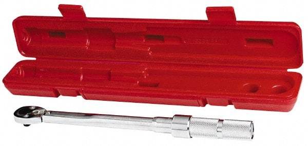 Proto - 3/8" Drive Mil Spec Micrometer Torque Wrench - 200 In/Lb to 1,000 In/Lb Torque, 15-1/2" OAL, 5 In/Lb Graduation, Ratchet Head - Makers Industrial Supply