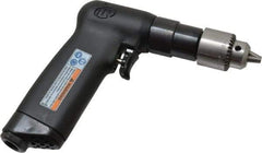 Ingersoll-Rand - 1/4" Keyed Chuck - Pistol Grip Handle, 3,800 RPM, 11 CFM, 0.33 hp, 90 psi - Makers Industrial Supply