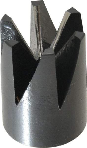 Made in USA - 60° Included Angle, 3/8-24" Hole Thread, Chamfer Edge, High Speed Steel, Outer Tube Edge Finishing Cutter - 7/8" Cutter Head Outside Diam, 1/2" Max Workpiece, 1-1/4" Long, 1/8" Threaded Hole Diam - Makers Industrial Supply