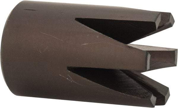 Made in USA - 60° Included Angle, 1/2-20" Hole Thread, Chamfer Edge, High Speed Steel, Outer Tube Edge Finishing Cutter - 1-1/8" Cutter Head Outside Diam, 3/4" Max Workpiece, 1-5/16" Long, 1/4" Threaded Hole Diam - Makers Industrial Supply