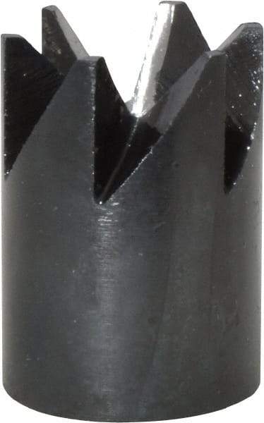 Made in USA - 90° Included Angle, 3/8-24" Hole Thread, Chamfer Edge, High Speed Steel, Outer Tube Edge Finishing Cutter - 7/8" Cutter Head Outside Diam, 1/2" Max Workpiece, 1-1/4" Long, 1/8" Threaded Hole Diam - Makers Industrial Supply