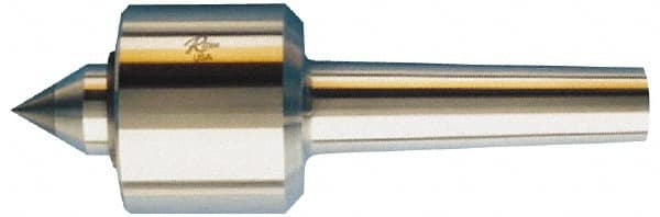 Riten - MT4 Taper Shank, 3-1/16" Head Diam Carbide Tipped Live Center - 5,000 Max RPM, 2-25/32" Head Length, 1-3/8" Point Diam, 1-13/16" Point Len, 1,000 Lb Max Workpc, 7/8" Tip Diam, Standard Point - Makers Industrial Supply