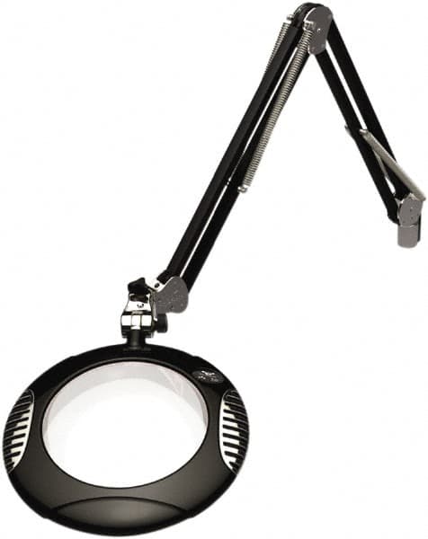 O.C. White - 43 Inch, Spring Suspension, Clamp on, LED, Black, Magnifying Task Light - 8 Watt, 7.5 and 15 Volt, 2x Magnification, 5-1/4 Inch Wide, 7-1/2 Inch Long - Makers Industrial Supply