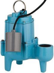 Little Giant Pumps - 4/10 hp, 8.5 Amp Rating, 115 Volts, Piggyback Mechanical Float Operation, Sewage Pump - 1 Phase, Cast Iron Housing - Makers Industrial Supply