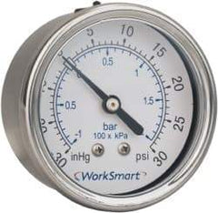 Value Collection - 2-1/2" Dial, 1/4 Thread, 0-300 Scale Range, Pressure Gauge - Center Back Connection Mount, Accurate to 3-2-3% of Scale - Makers Industrial Supply