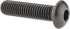 Made in USA - 1/2-13 UNC Hex Socket Drive, Button Screw - Alloy Steel, Black Oxide Finish, Fully Threaded, 2" Length Under Head - Makers Industrial Supply