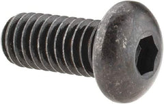 Made in USA - 5/16-18 UNC Hex Socket Drive, Button Screw - Alloy Steel, Black Oxide Finish, Fully Threaded, 3/4" Length Under Head - Makers Industrial Supply